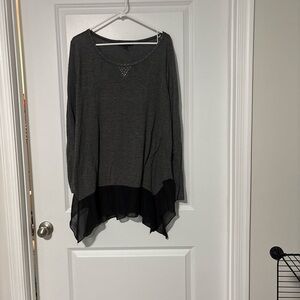 French Laundry Charcoal and Black Tunic-2X